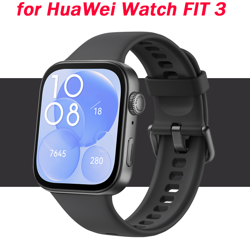 Street Fashion Websites - Huawei Watch Fit 3用シリコンブレスレット,スポーツアクセサリー,公式1:1