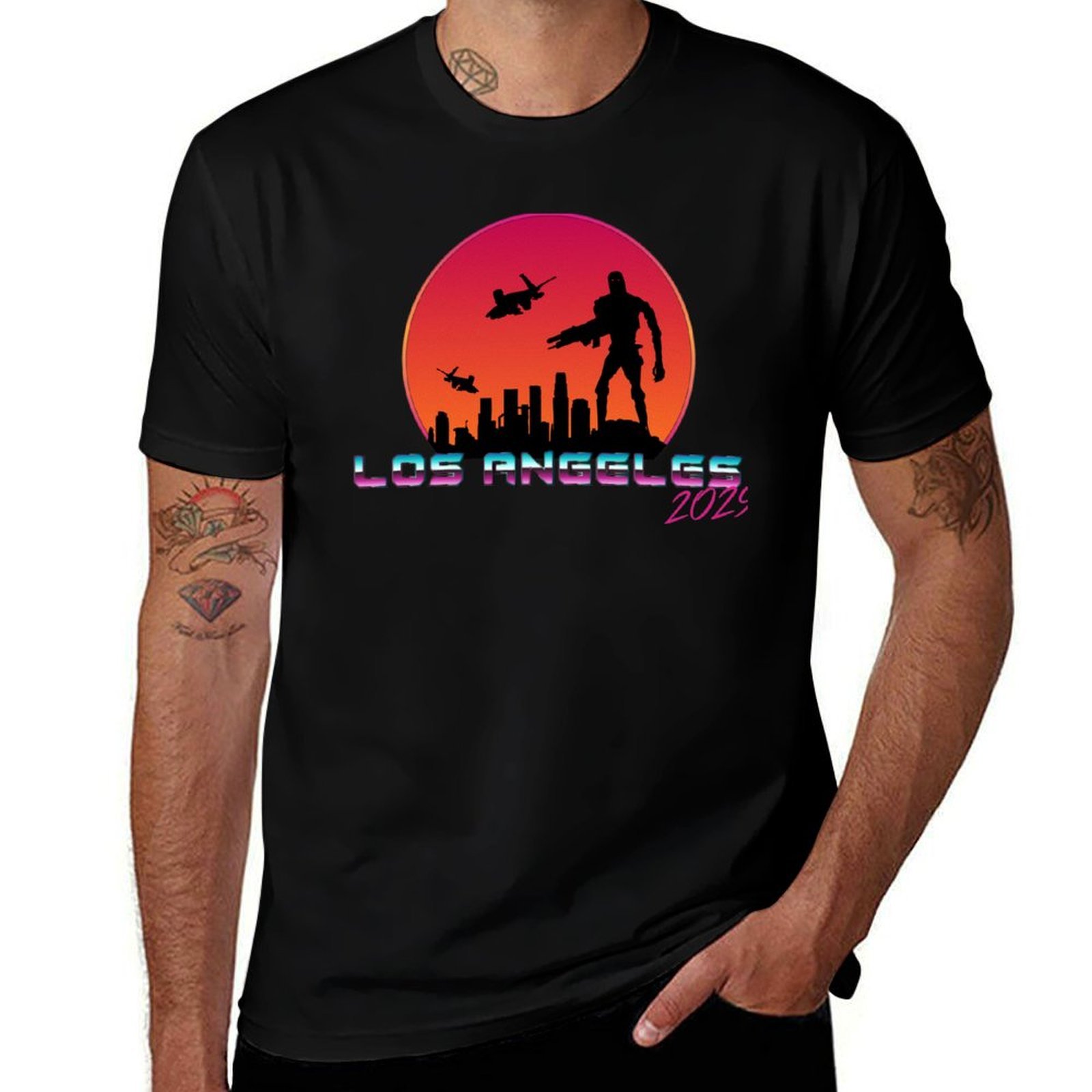 Street Fashion Los Angeles - ロサンゼルス 2029 Tシャツ ストリートファッション カジュアルTシャツ