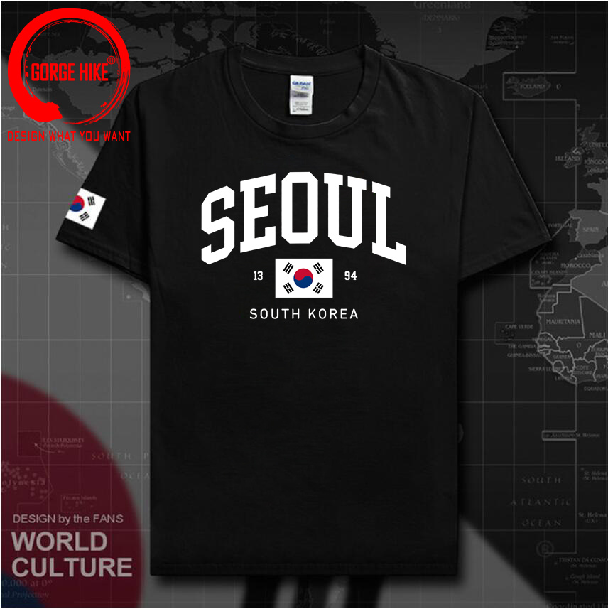 Street Fashion Seoul - ソウル韓国旗ユニセックス Tシャツヴィンテージクラシックファッションストリートトップス男性女性高品質綿ストリートファッション Tシャツ