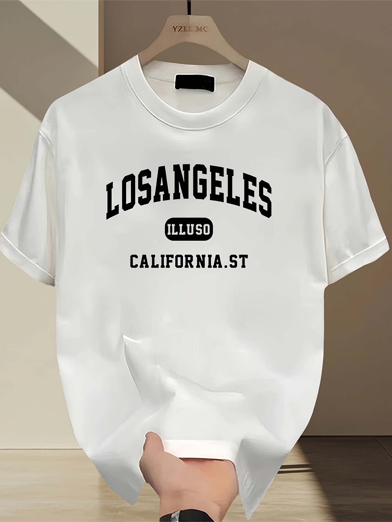 ロサンゼルスレタープリントTシャツ ラウンドネックトップ シ - Street Fashion Los Angeles のレビューと価格