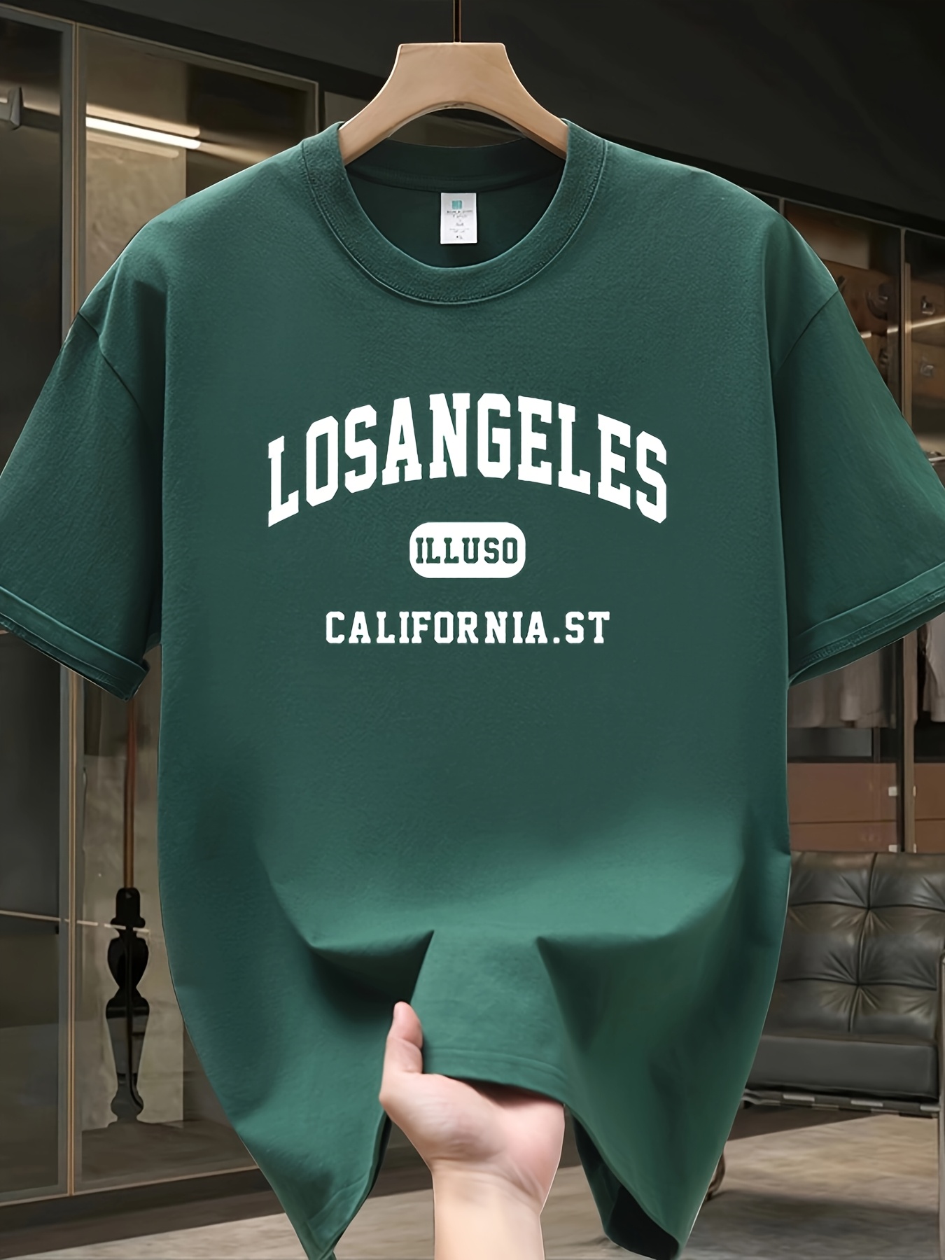ロサンゼルスレタープリントTシャツ ラウンドネックトップ シ - Street Fashion Los Angeles のレビューと価格