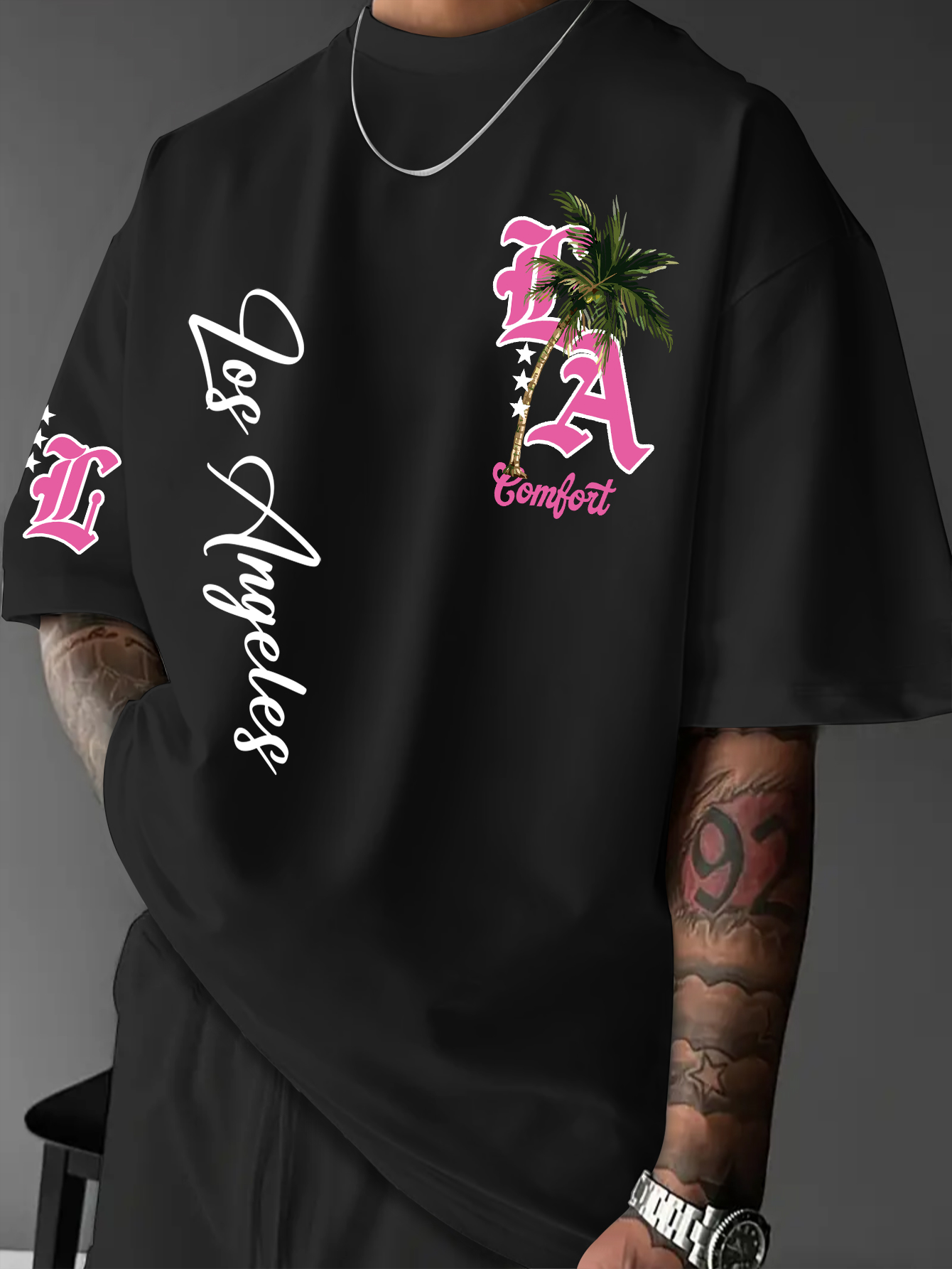 メンズファッションプリントTシャツ、ストリートスタイルロサン - Street Fashion Los Angeles のレビューと価格