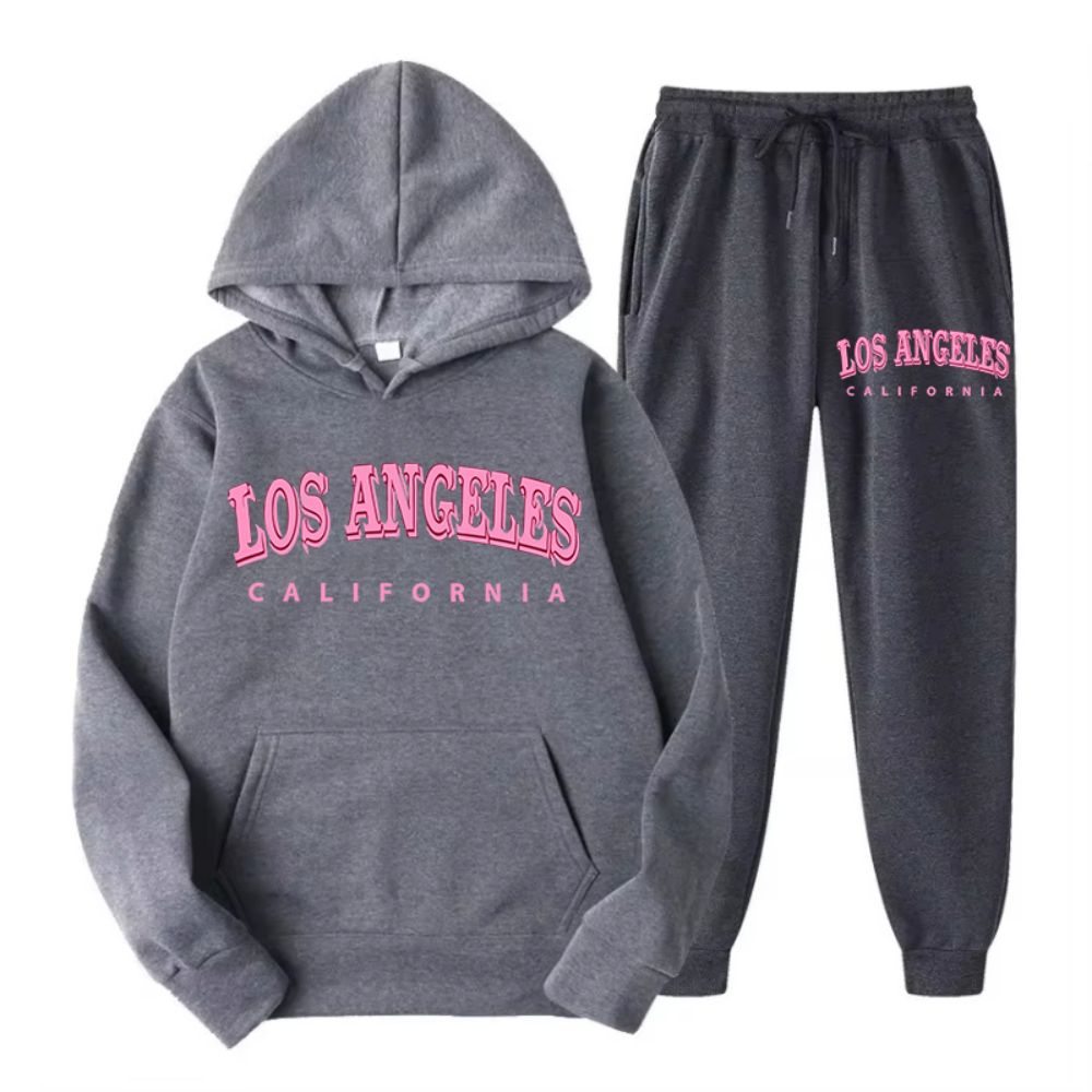 女性用パーカーとパンツのセット,ゆったりとしたセーター,フリ - Street Fashion Los Angeles のレビューと価格