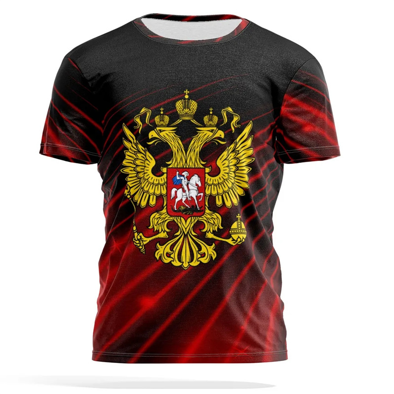 ロシア国章プリント Tシャツ男性女性プライドストリートファッ - Street Fashion Essentials のレビューと価格