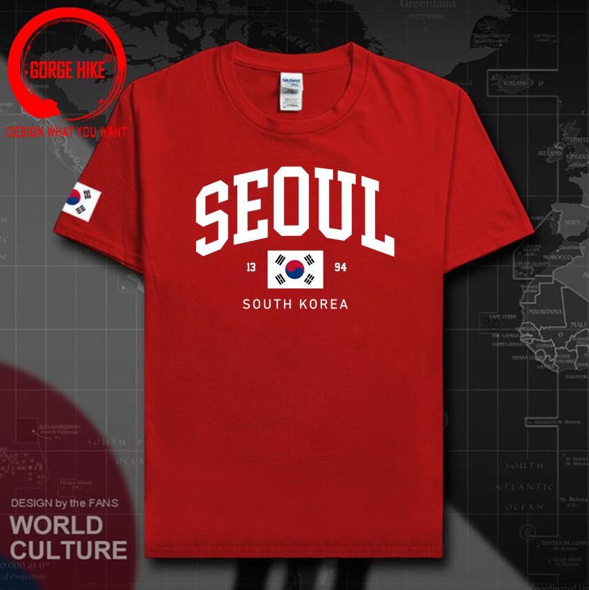 ソウル韓国旗ユニセックス Tシャツヴィンテージクラシックファ - Street Fashion Seoul のレビューと価格