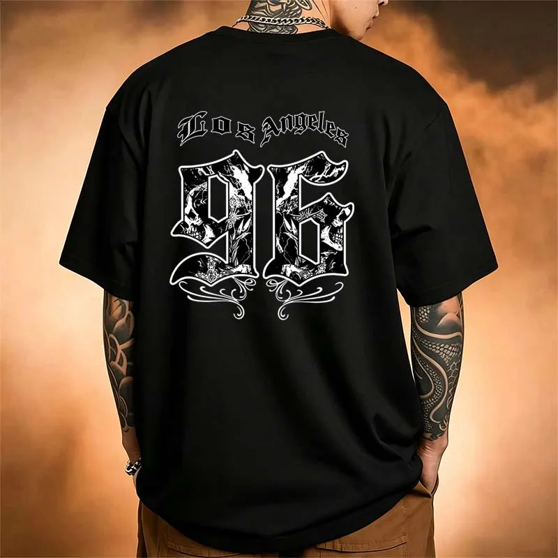 メンズ服ロサンゼルス 96 プリント Tシャツ夏ゴシックカジ - Street Fashion Los Angeles のレビューと価格