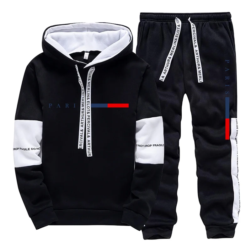 メンズセット/パーカー/パンツ パリファッション 秋冬 カジ - Street Fashion Us のレビューと価格