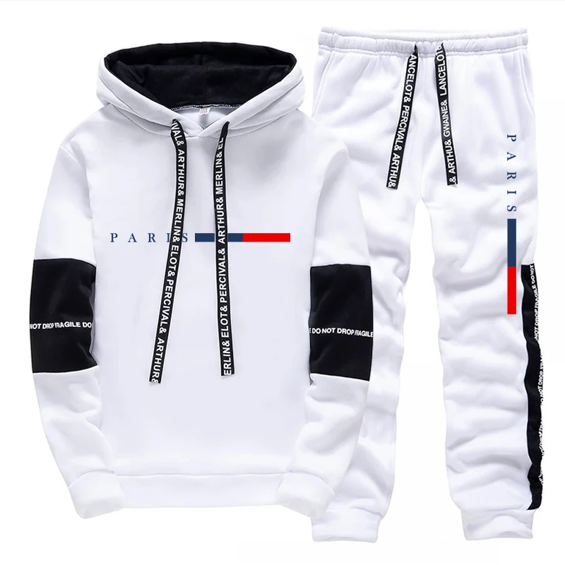 メンズセット/パーカー/パンツ パリファッション 秋冬 カジ - Street Fashion Us のレビューと価格