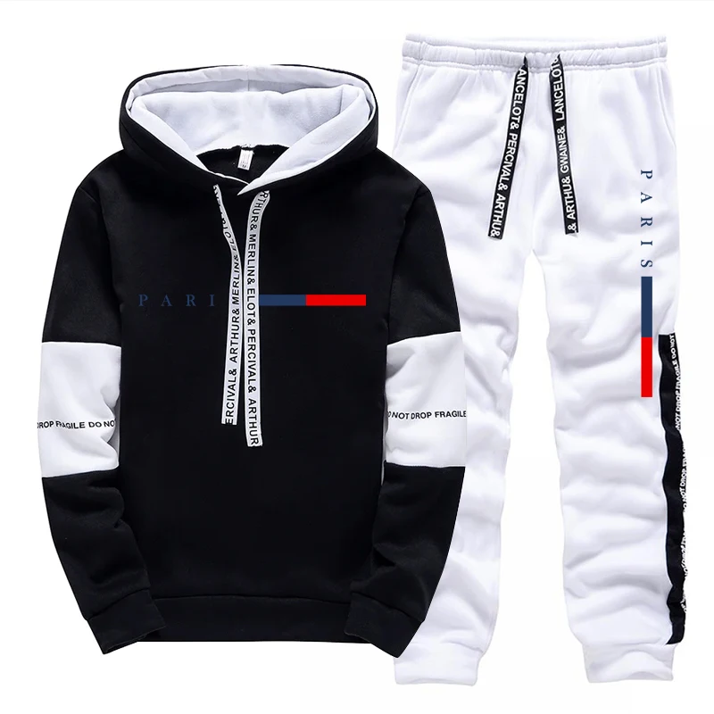メンズセット/パーカー/パンツ パリファッション 秋冬 カジ - Street Fashion Us のレビューと価格