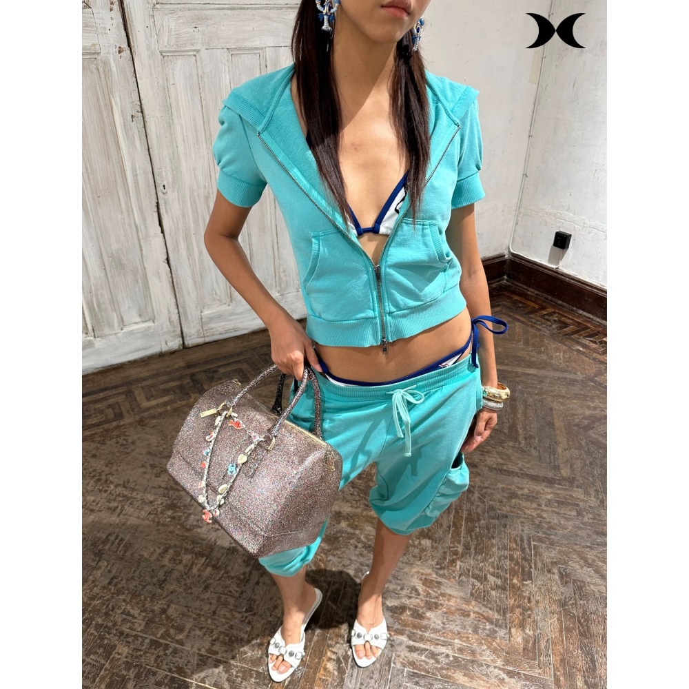 アメリカンストリートスパイスガールスタイル半袖フード付きジッ - Street Fashion Us のレビューと価格